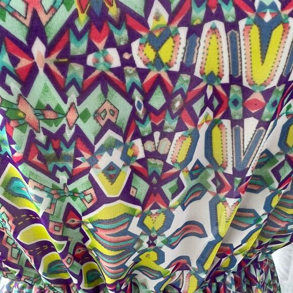 EVERLY ABSTRACT GEOMETRIC SLEEVELESS BLOUSON DRESS WOMEN'S SIZE MEDIUM - Picture 13 of 13